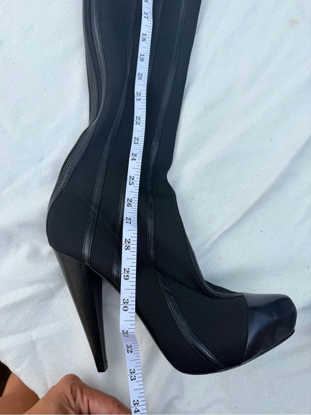 Report Signature Steinway Black Over-the-Knee High Heel Boot